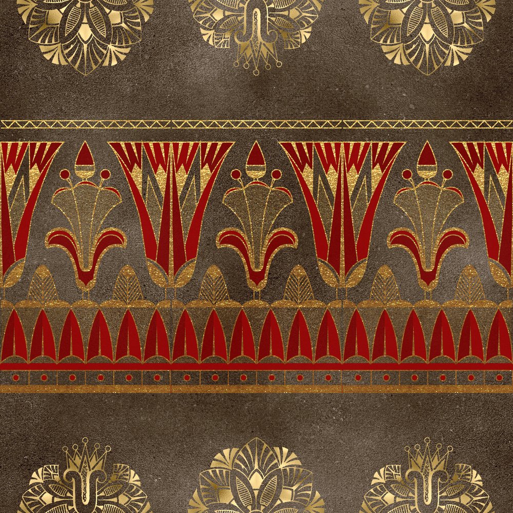 Golden Ancient Egypt Pattern #16 Fabric
