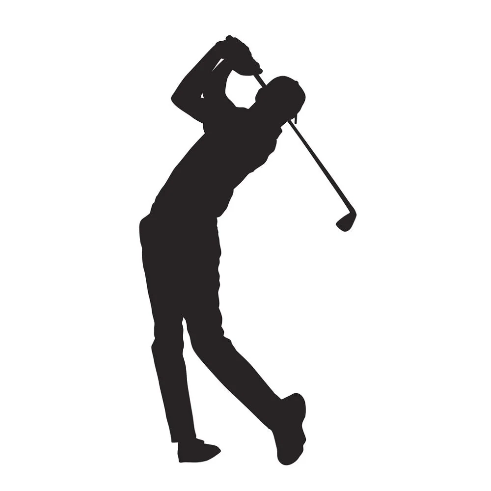 Golf Player Silhouette Fabric Panel