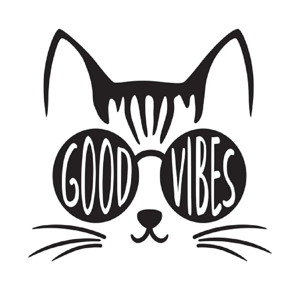 Good Cat Vibes Fabric Panel - White