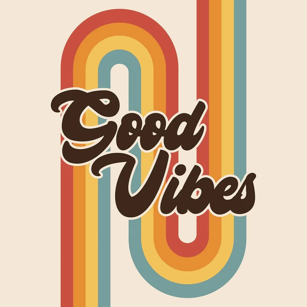 Good Vibes Retro Fabric Panel