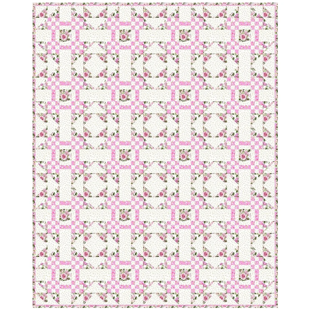 Goose in the Pond in Pink Quilt Kit - 61 1/2" x 76 1/2"