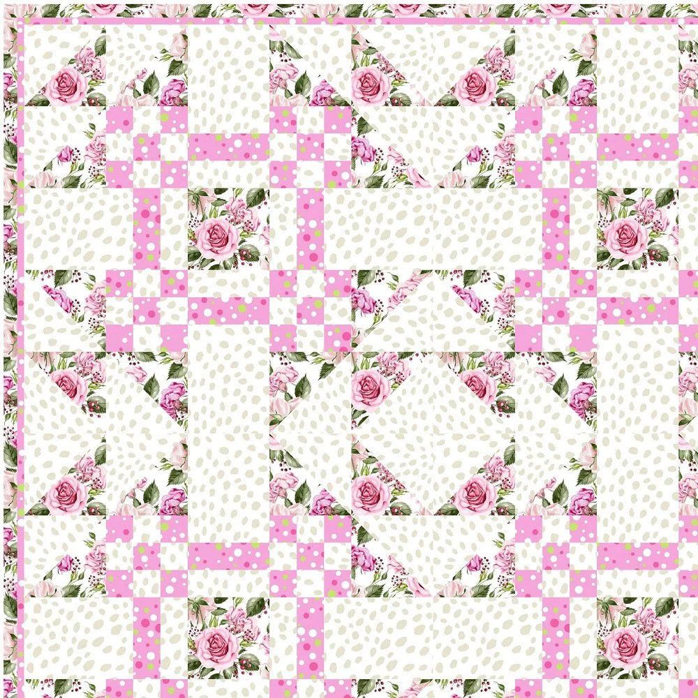 Goose in the Pond in Pink Quilt Kit - 61 1/2" x 76 1/2" - Image 3