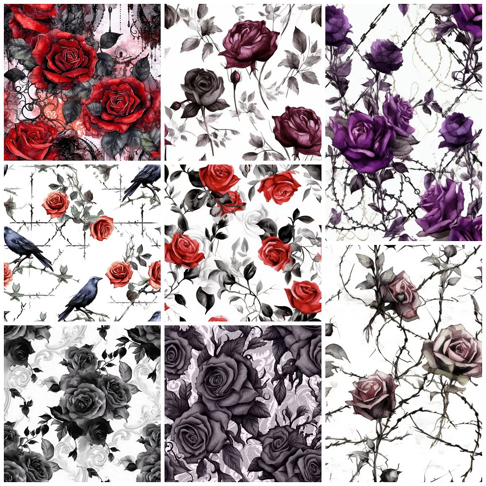 Gothic Rose Garden Fat Quarter Bundle - 8 Pieces
