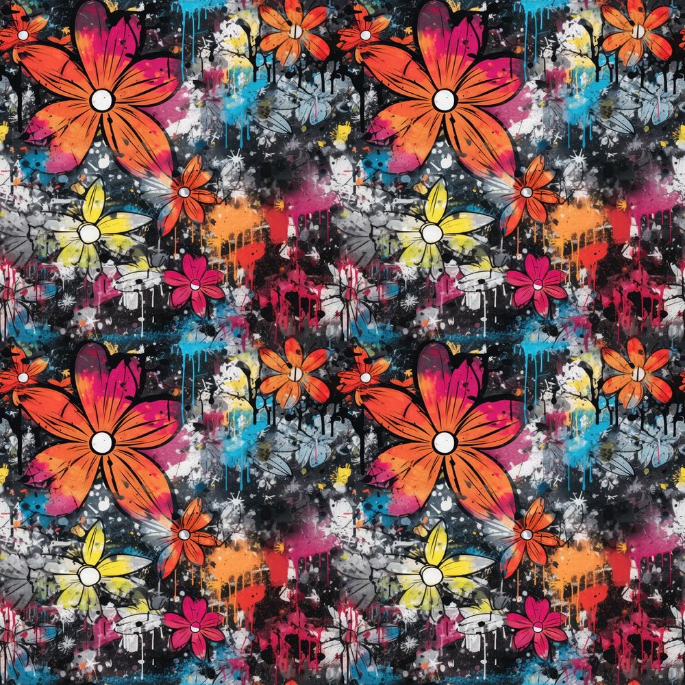 Graffiti Flowers Fabric