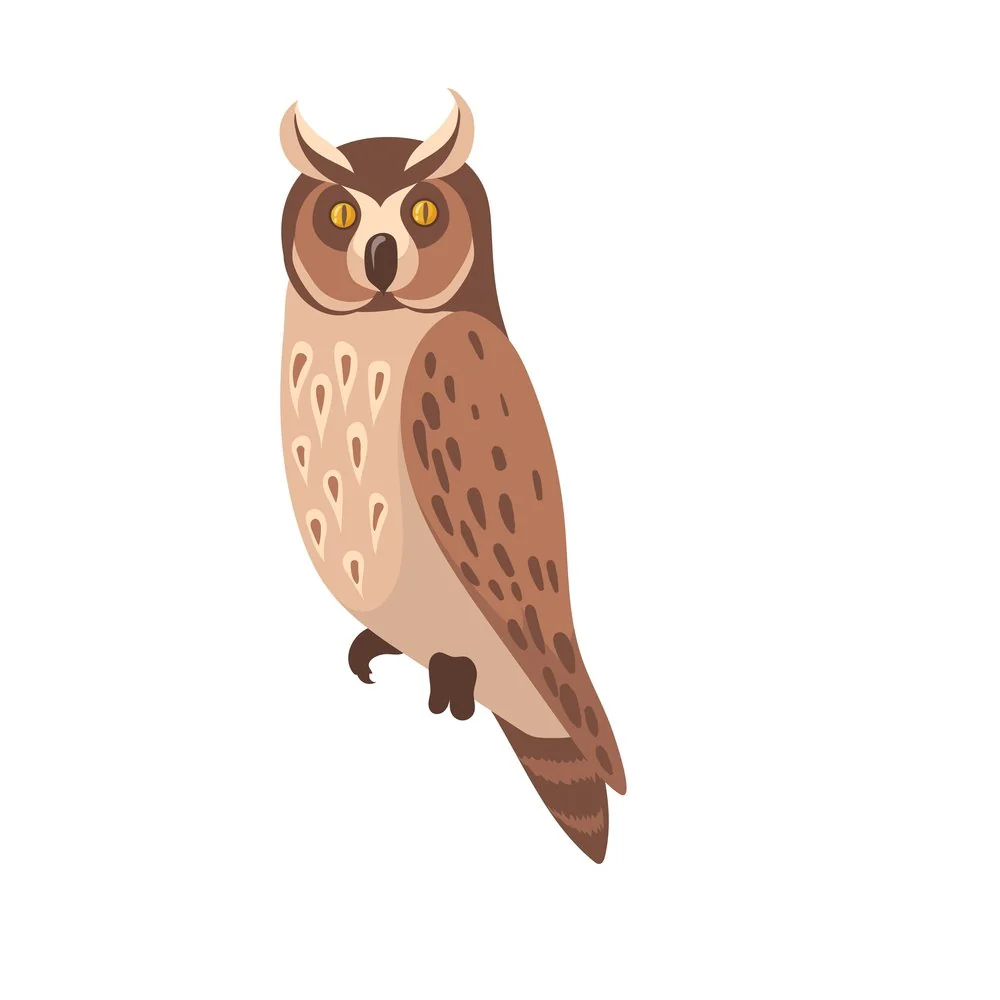 Great Horned Owl Fabric Panel