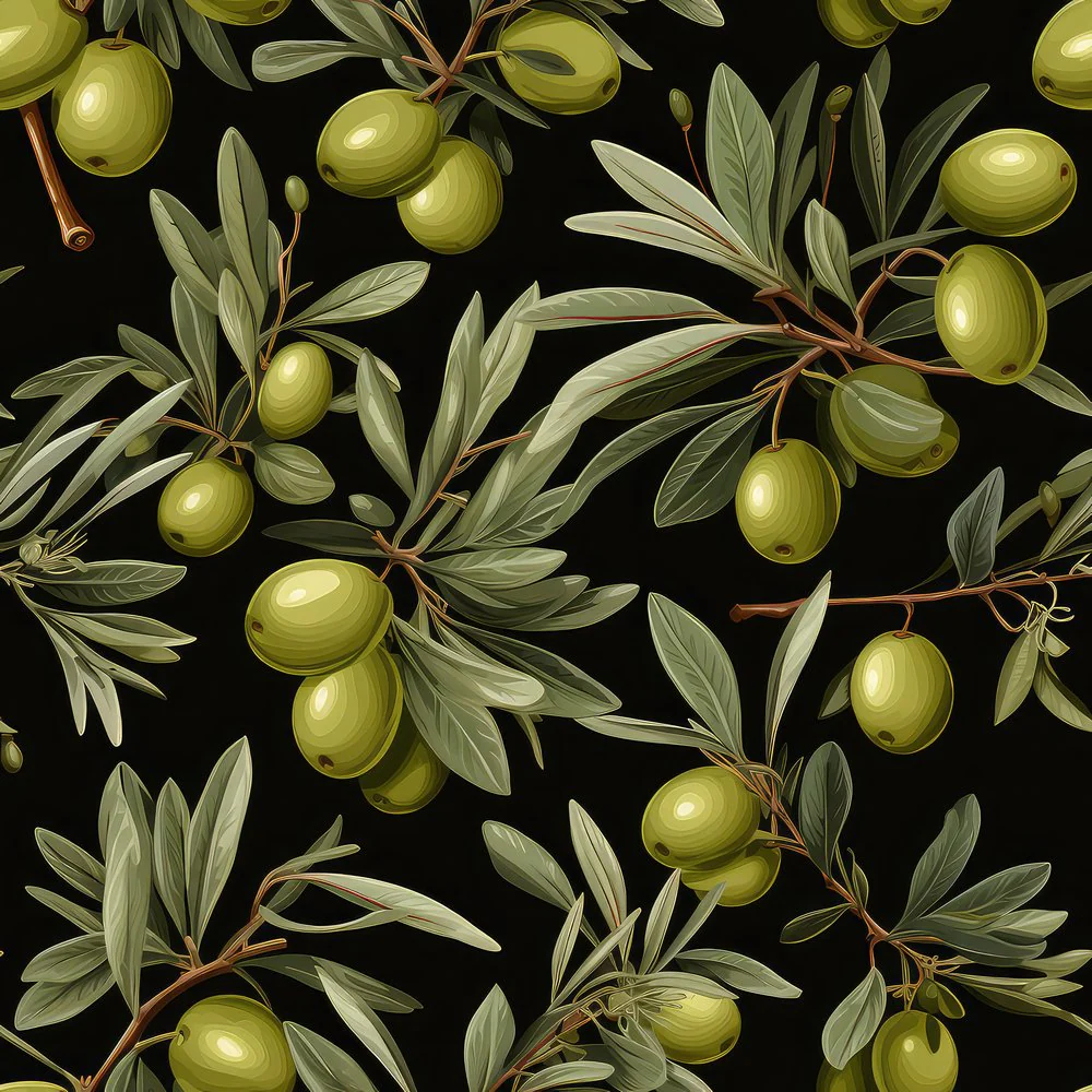 Green Olives Garden Pattern #10 Fabric