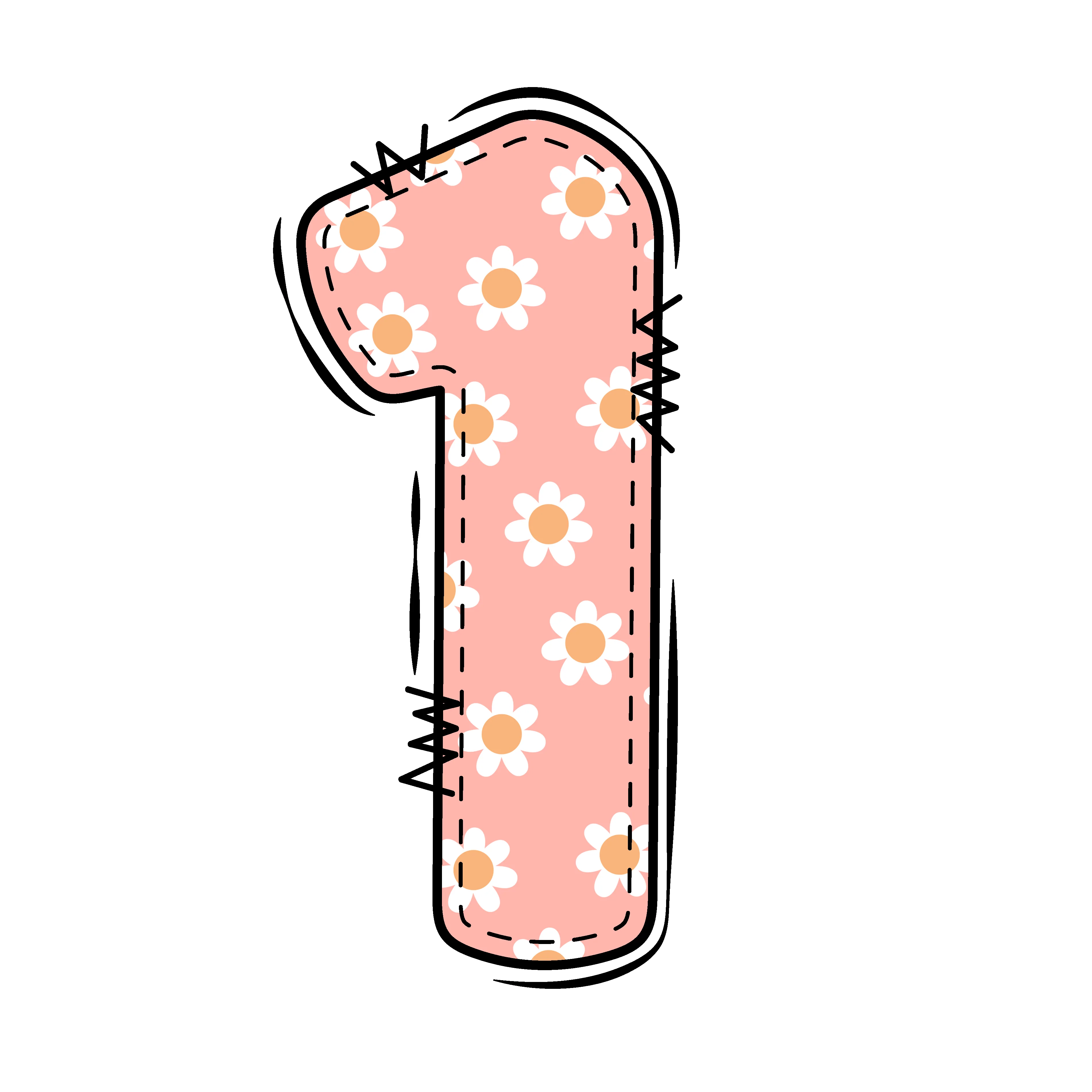 Groovy Doodle Flowers ''1'' Fabric Panel