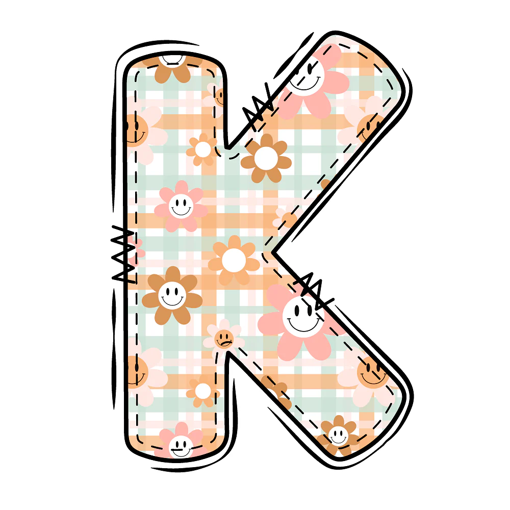 Groovy Doodle Letter ''K'' Fabric Panel