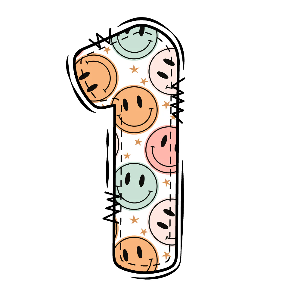 Groovy Doodle Smiley ''1'' Fabric Panel