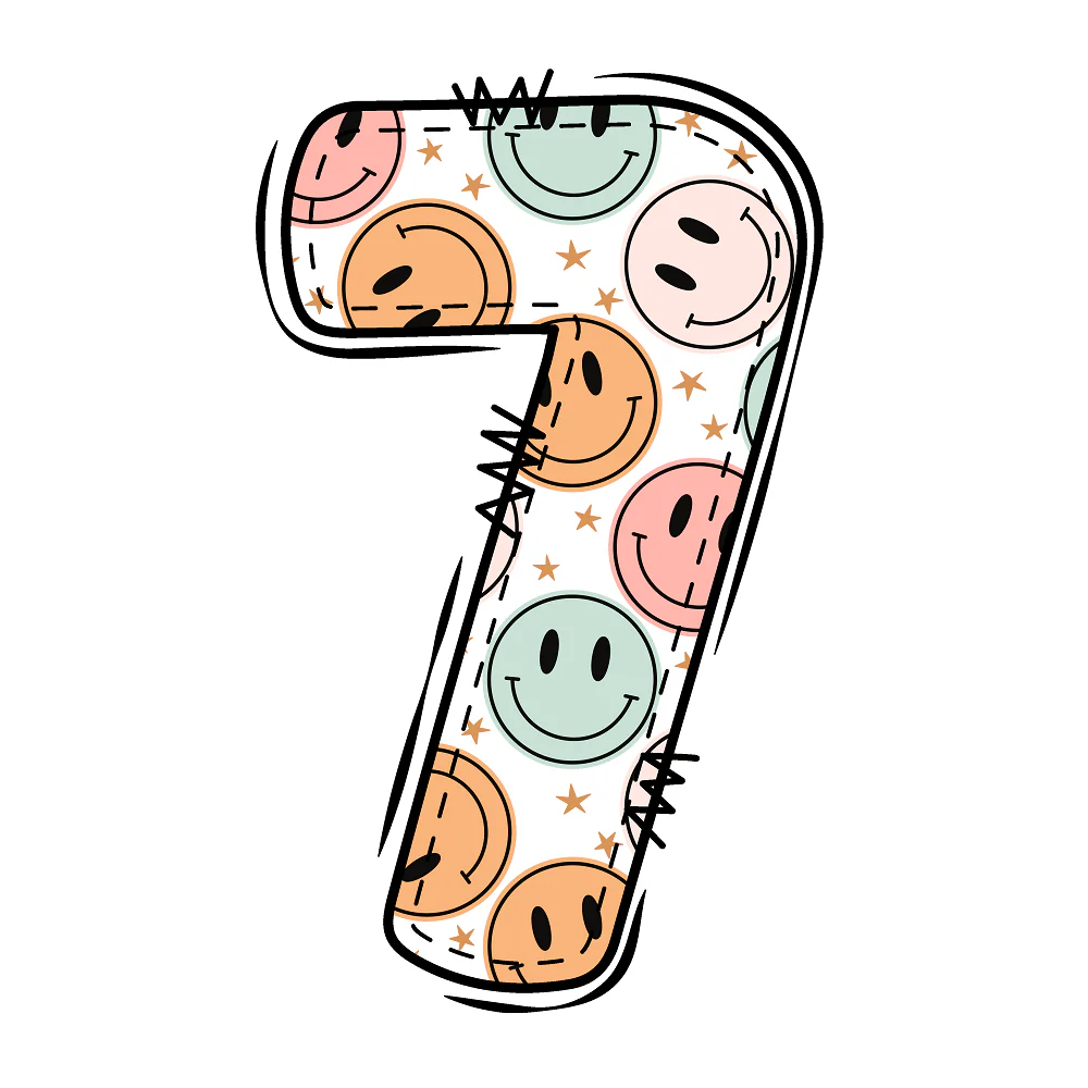 Groovy Doodle Smiley ''7'' Fabric Panel