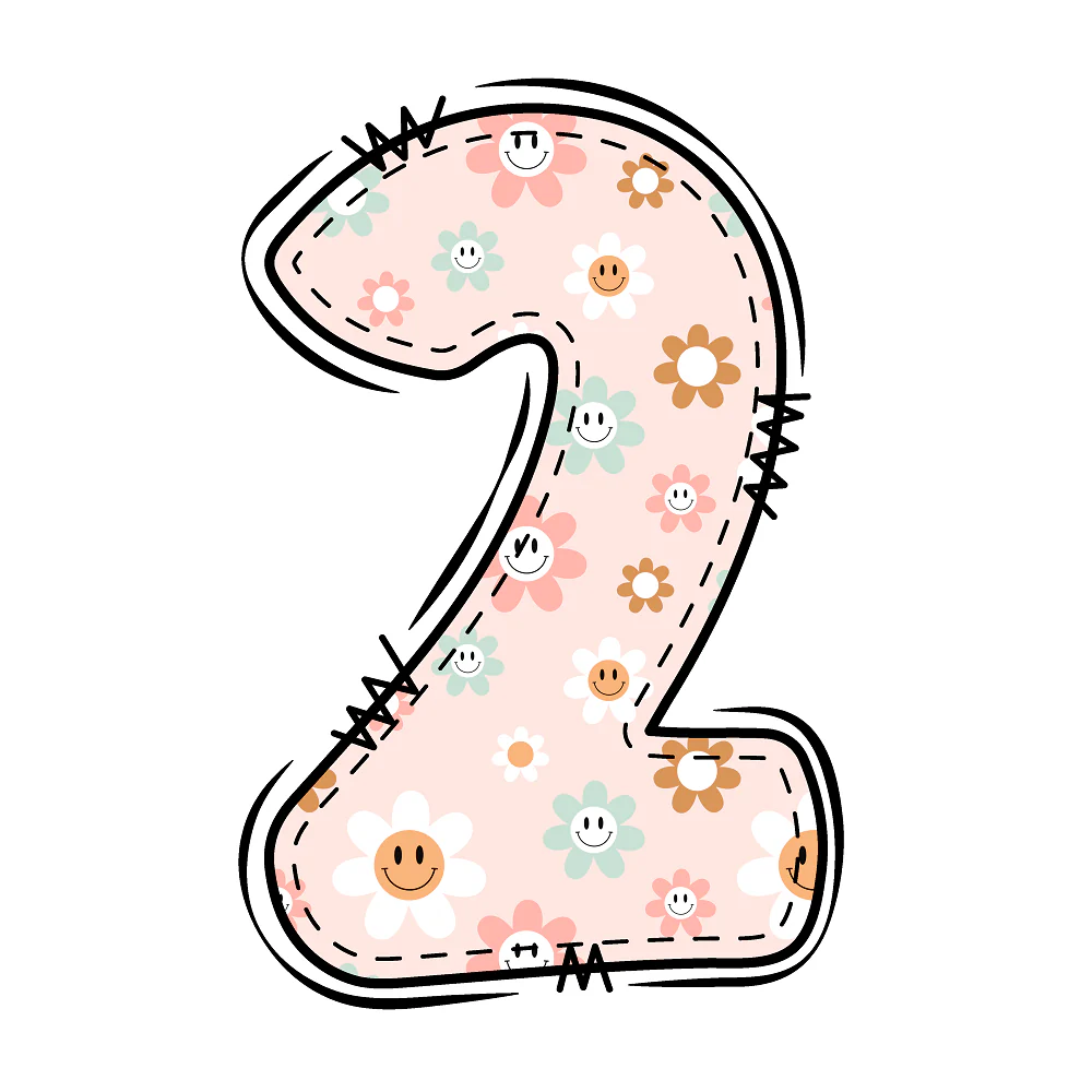 Groovy Doodle Smiley Flowers ''2'' Fabric Panel