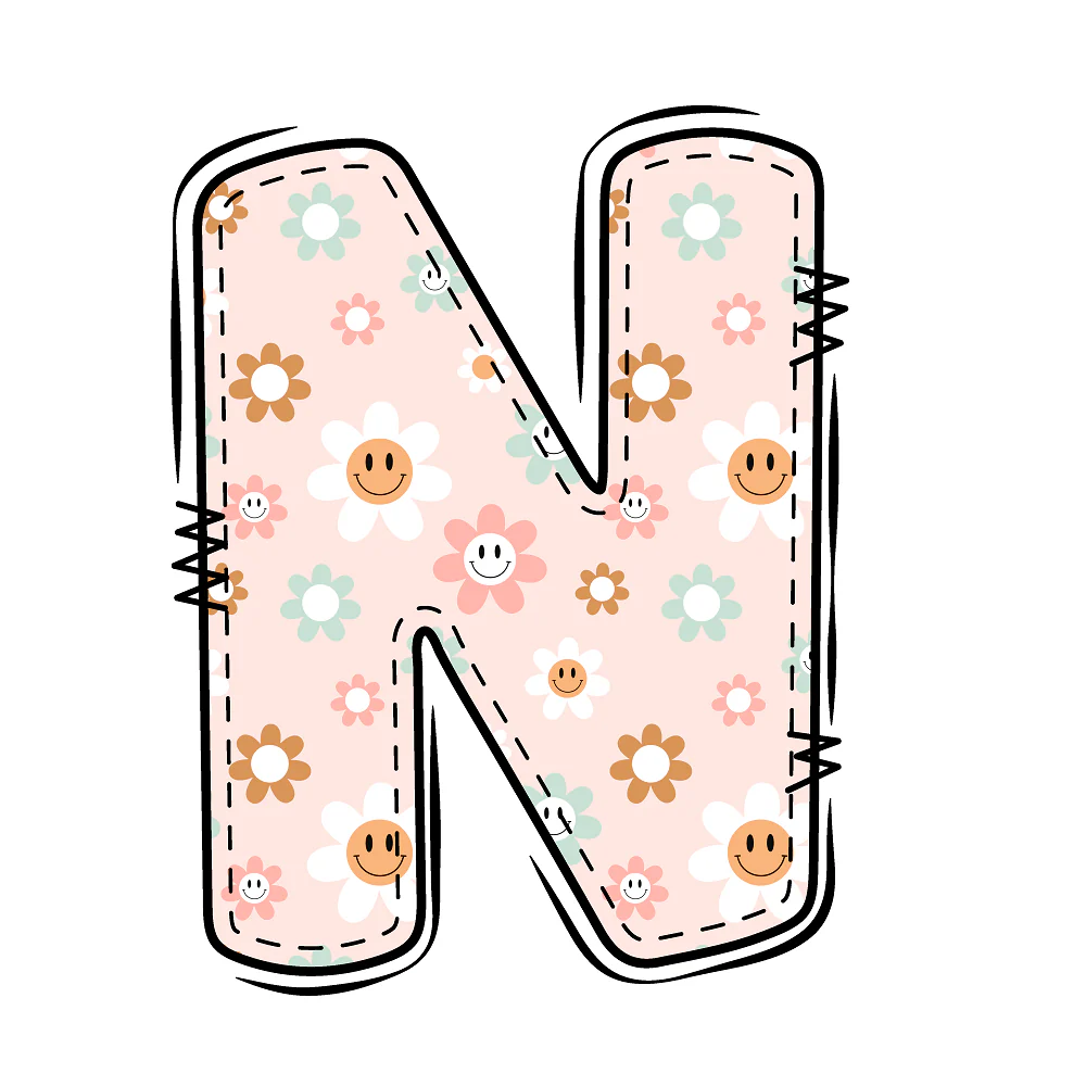 Groovy Doodle Smiley Flowers ''N'' Fabric Panel
