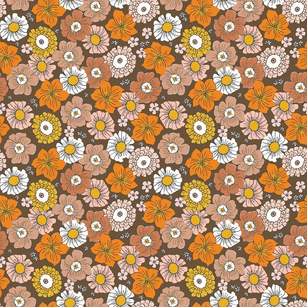 Groovy Garden Flowers #1 Fabric