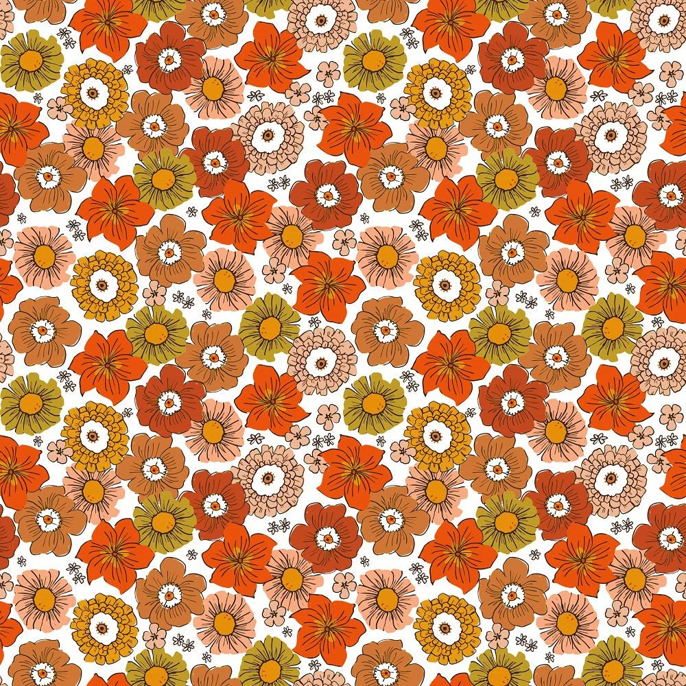 Groovy Garden Flowers #3 Fabric