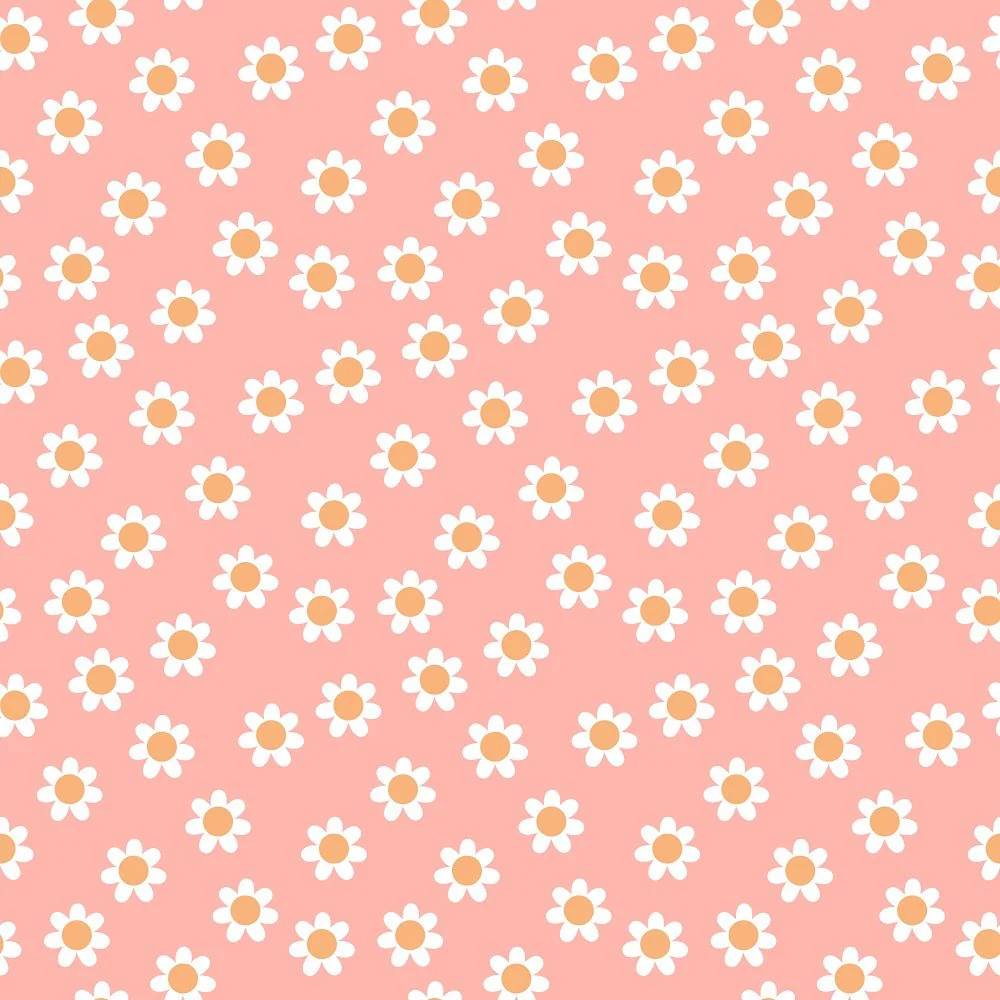 Groovy Smiley Flowers Fabric - Pink