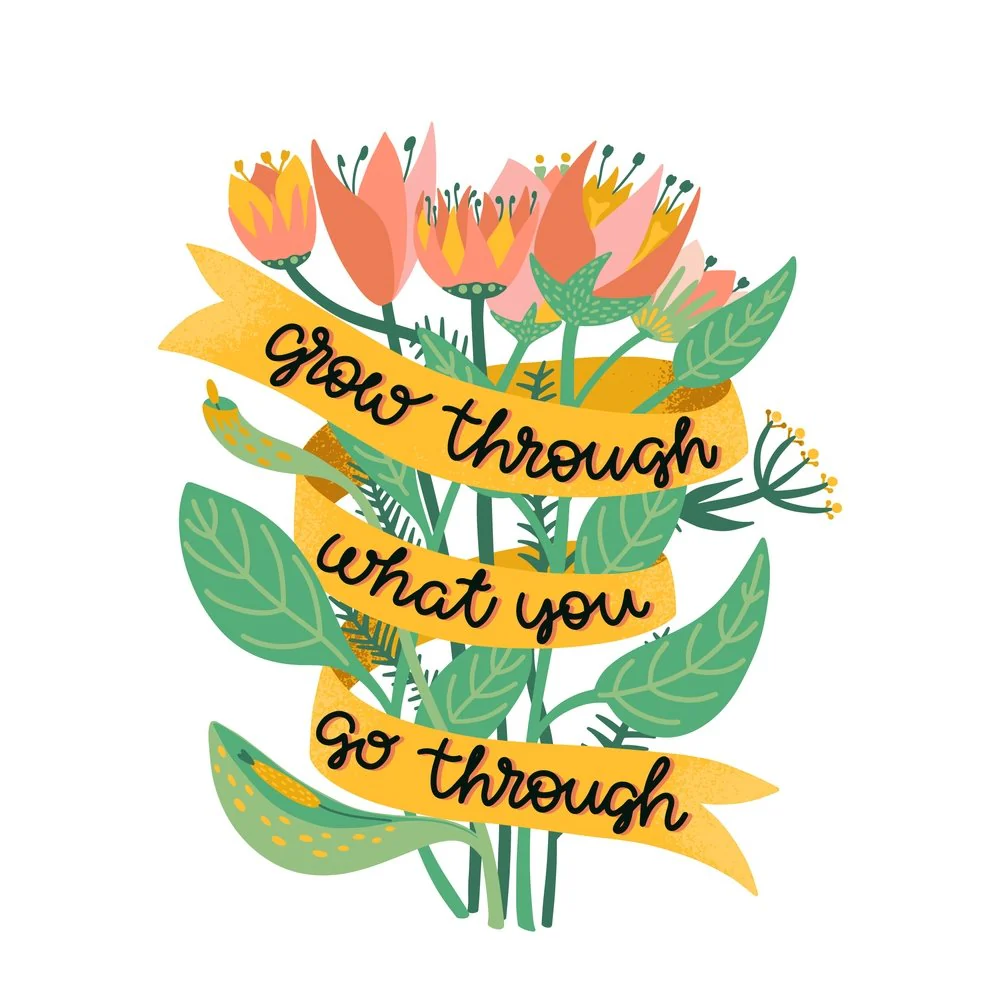 Grow Through What You Go Through Fabric Panel
