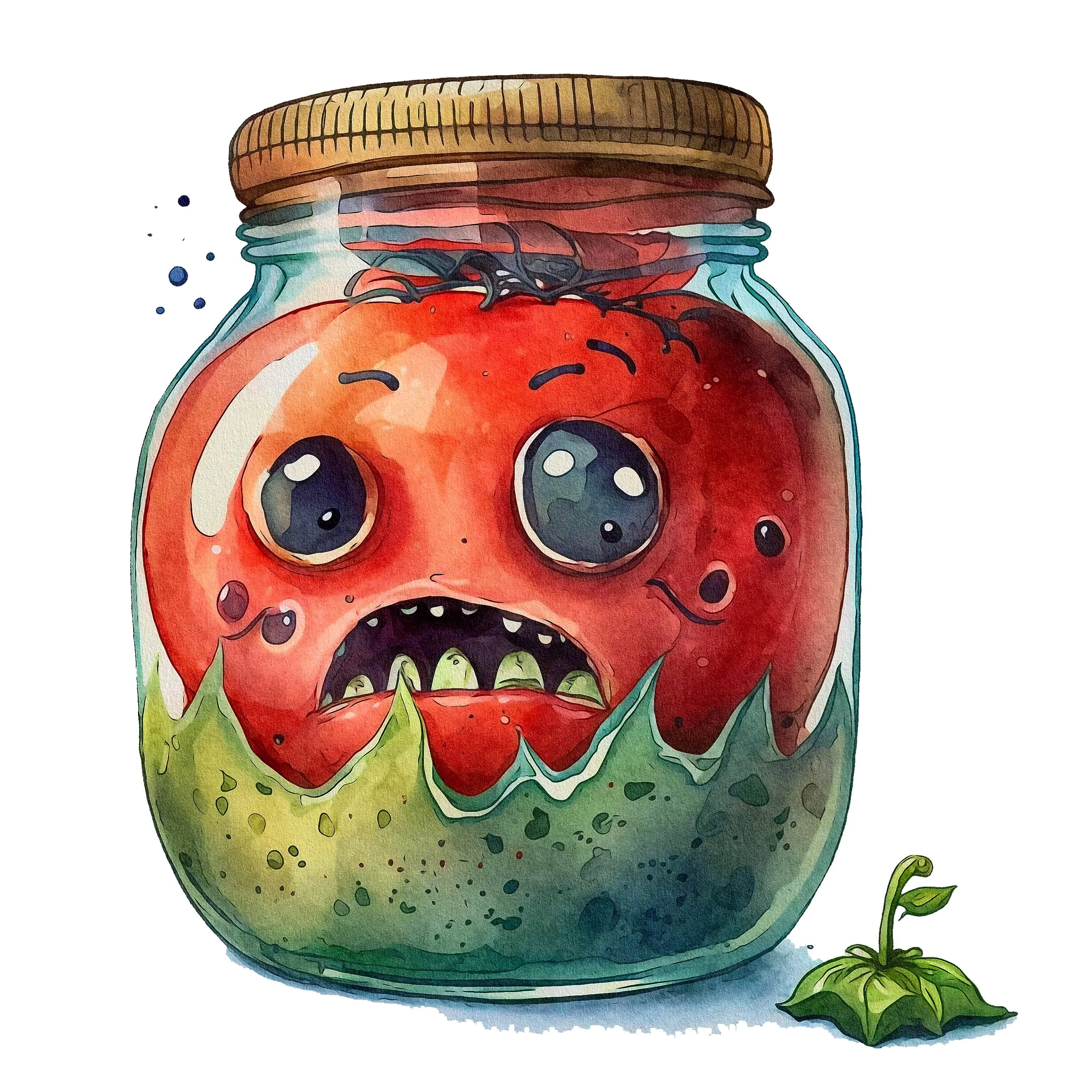 Grumpy Vegetables Canned Tomatoes Fabric Panel