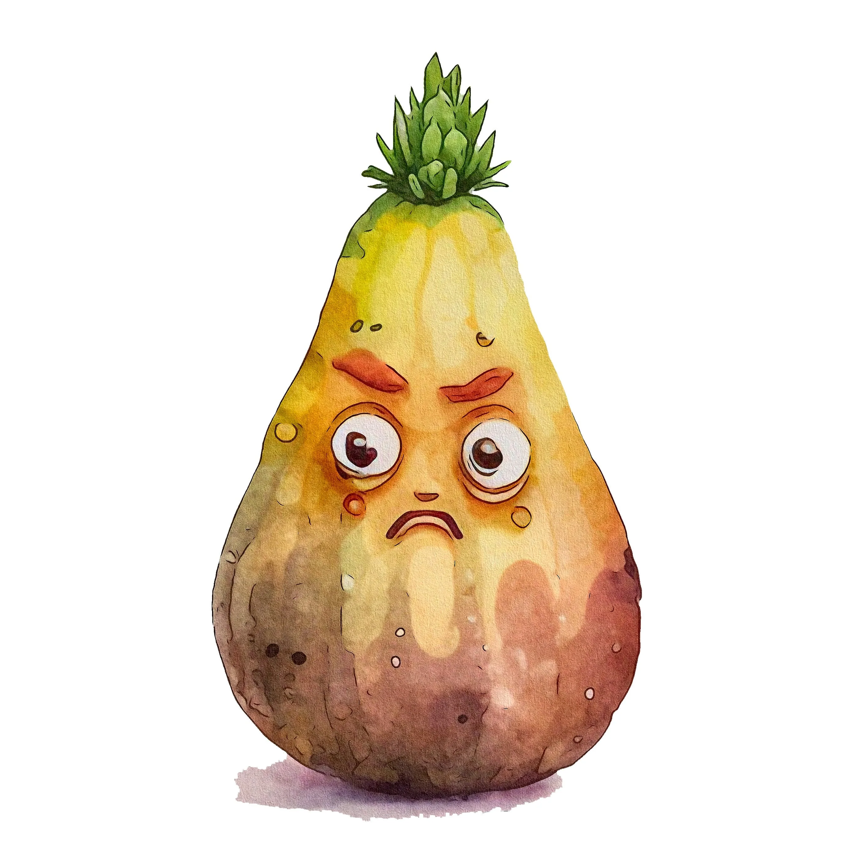 Grumpy Vegetables Portrait #2 Fabric Panel