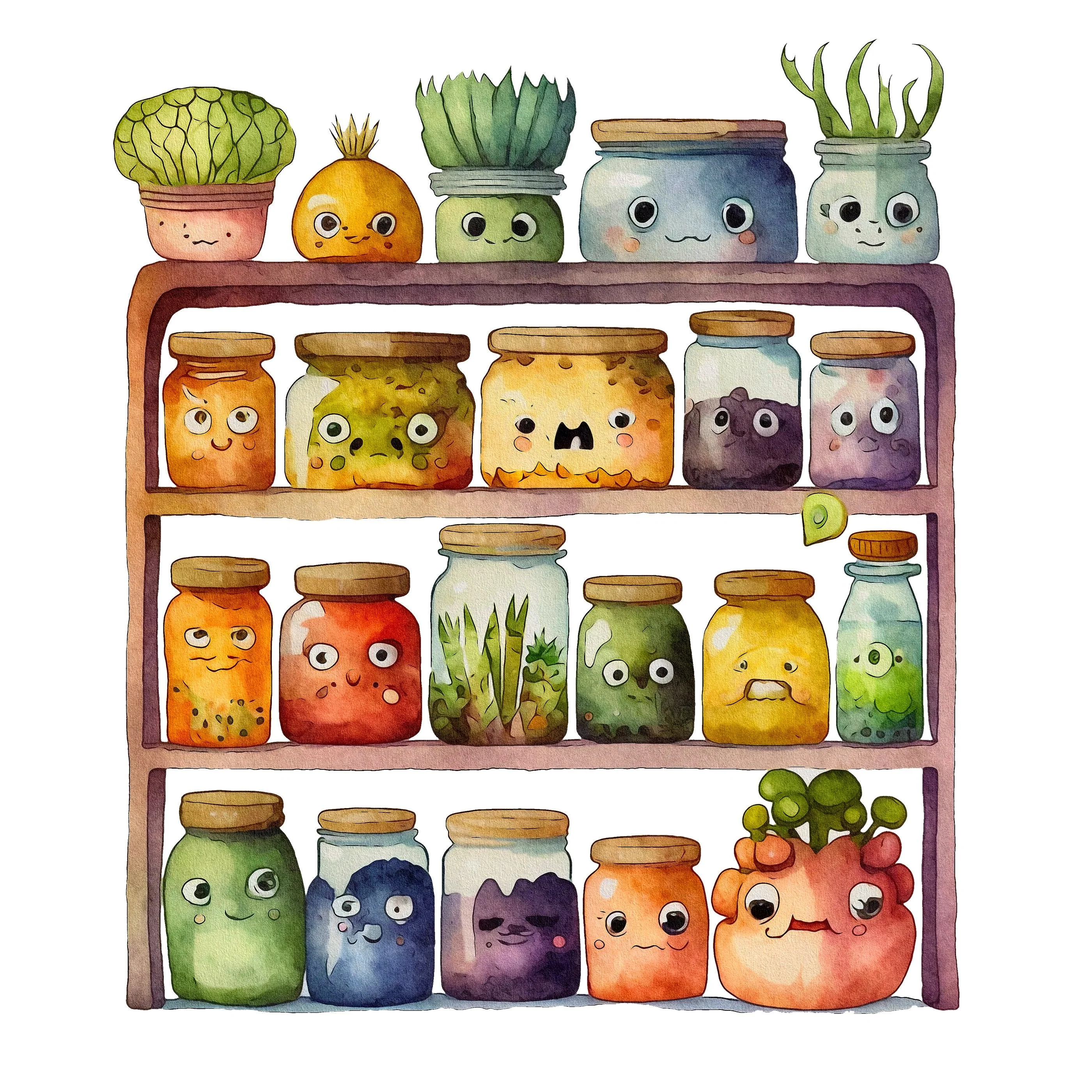 Grumpy Vegetables Scene #6 Fabric Panel