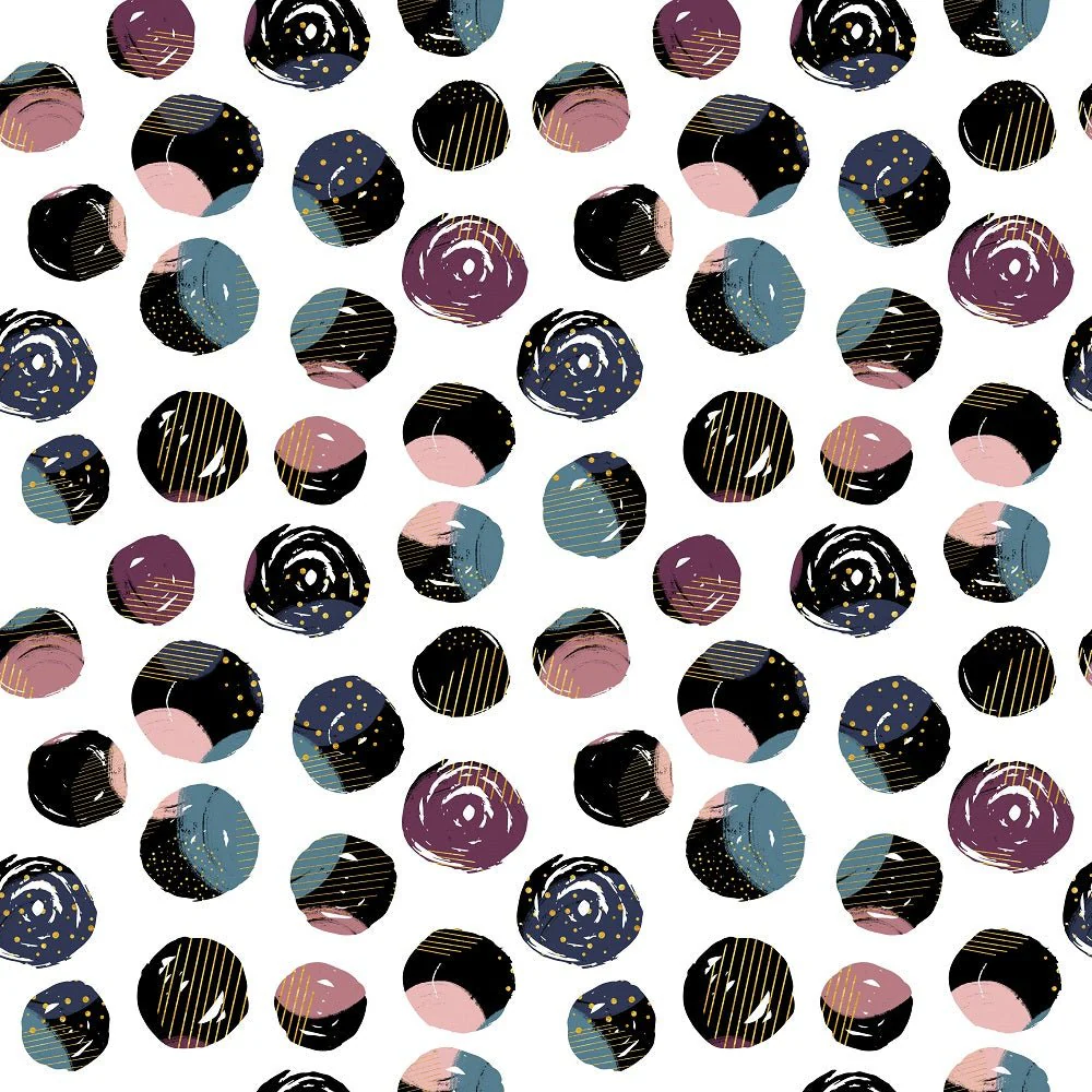 Grunge Circles Pattern #1 Fabric