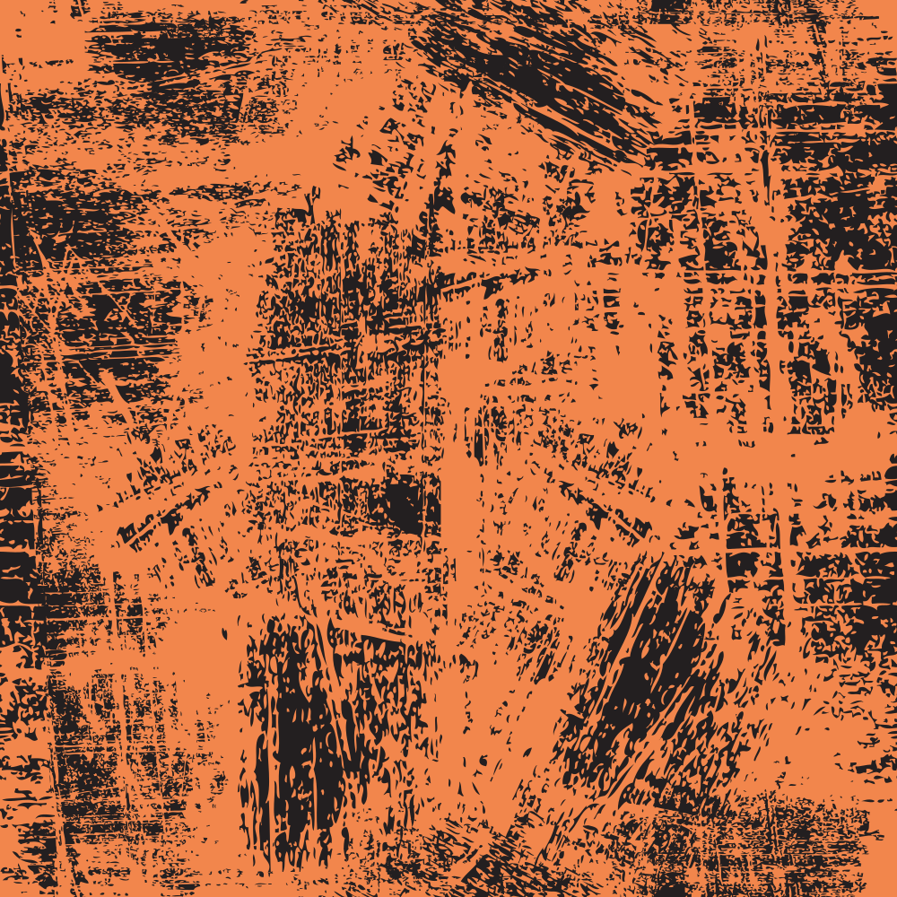 Grunge Fabric - Black on Soft Orange