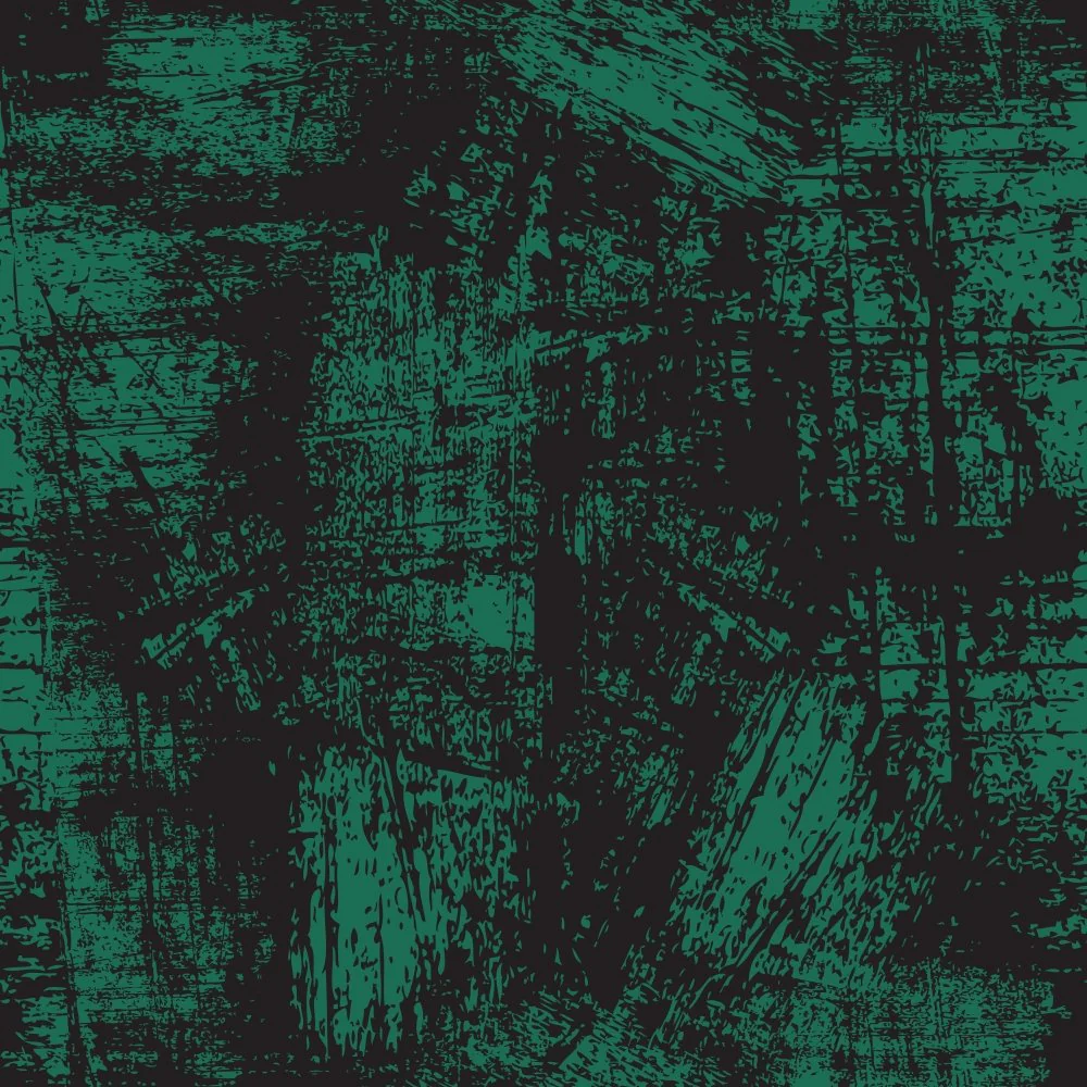 Grunge Fabric - Hunter Green on Black