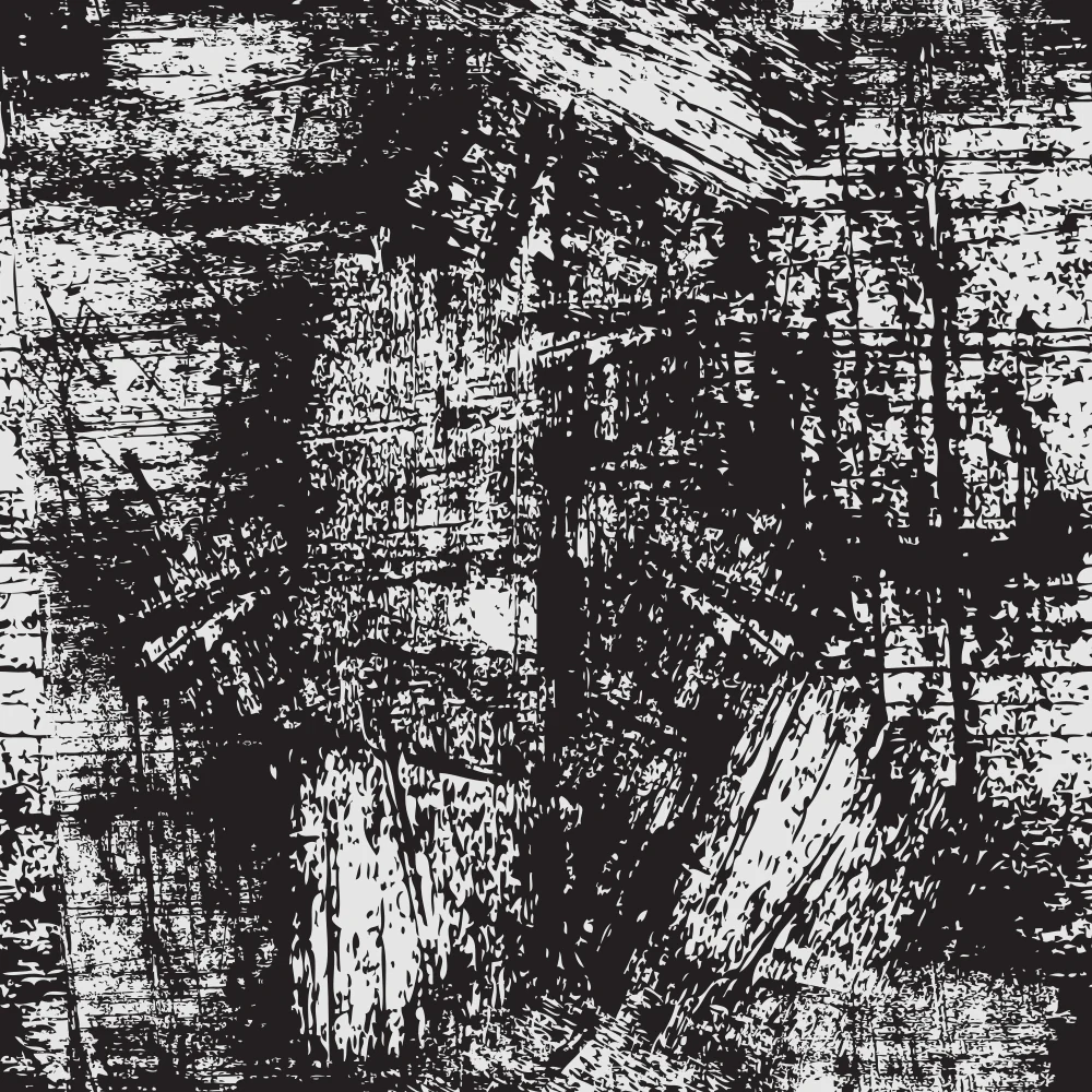 Grunge Fabric - Platinum on Black