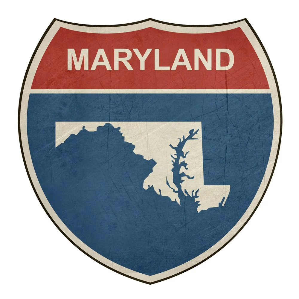 Grunge Highway Sign Fabric Panel - Maryland