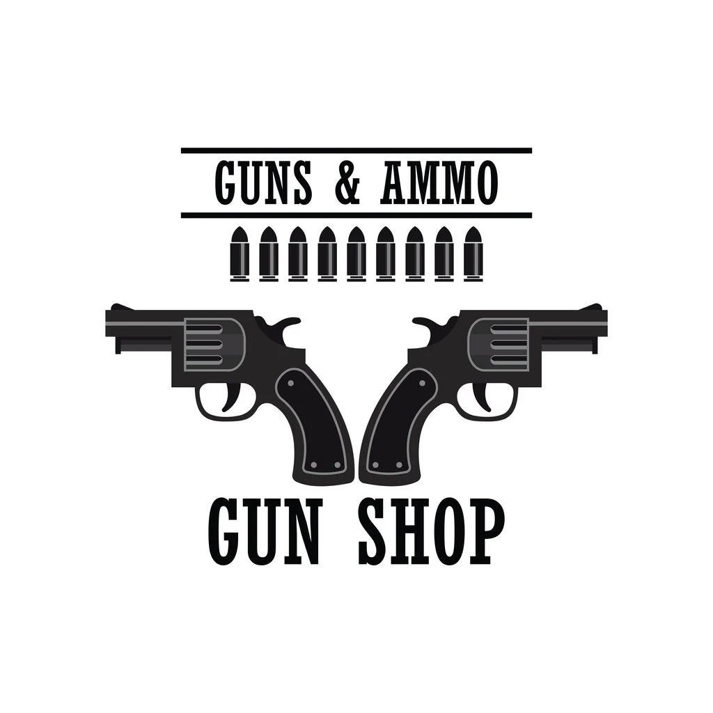 Gun Shop Fabric Panel Variation #2 Fabric Panel - White