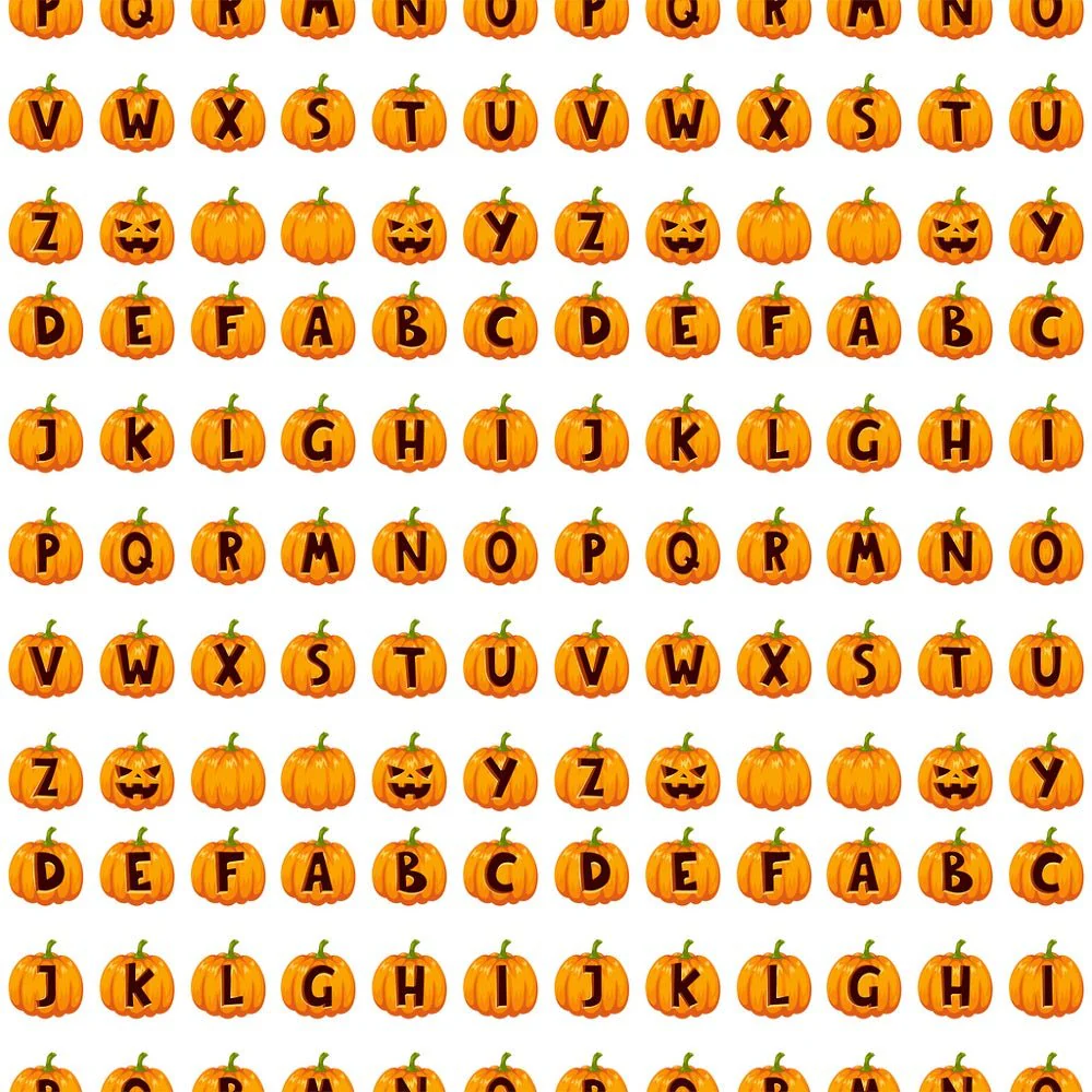 Halloween Alphabet Pumpkins Fabric