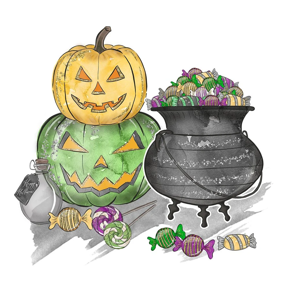 Halloween Candy Elements #1 Fabric Panel