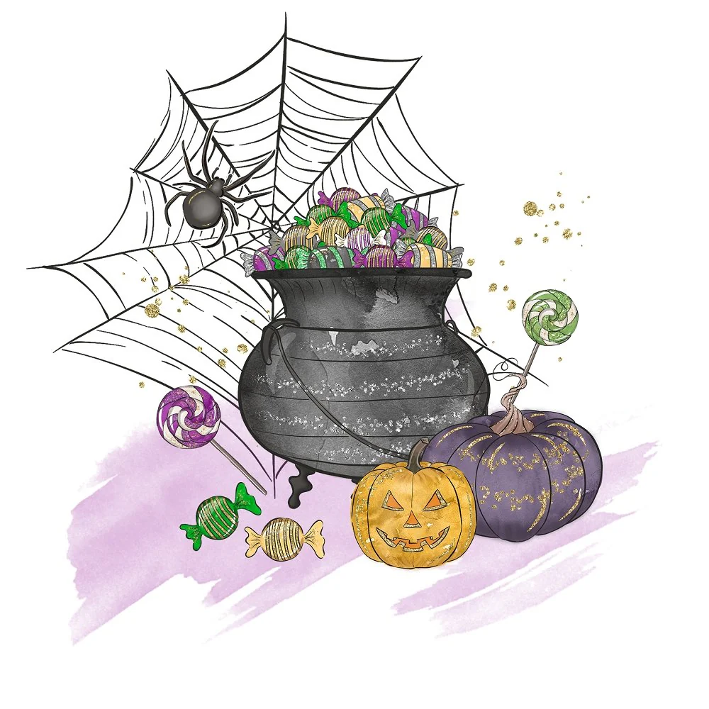 Halloween Candy Elements #2 Fabric Panel