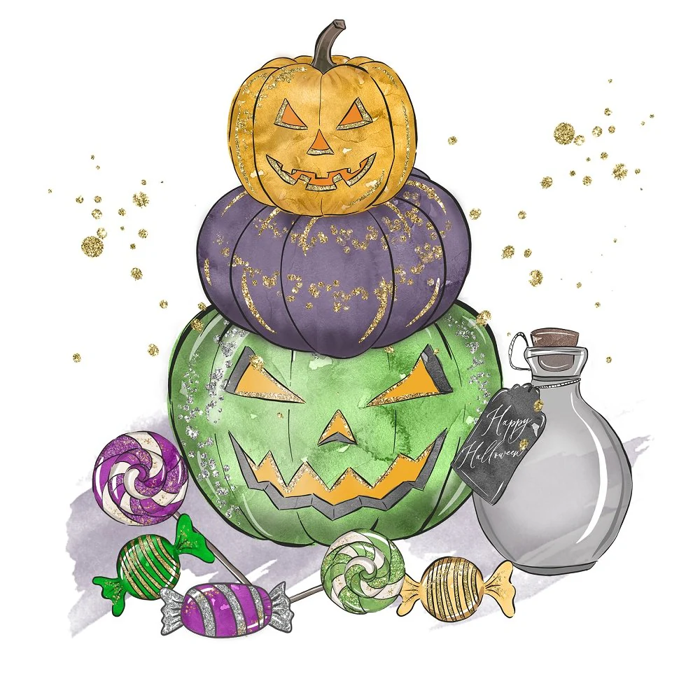 Halloween Candy Elements #4 Fabric Panel