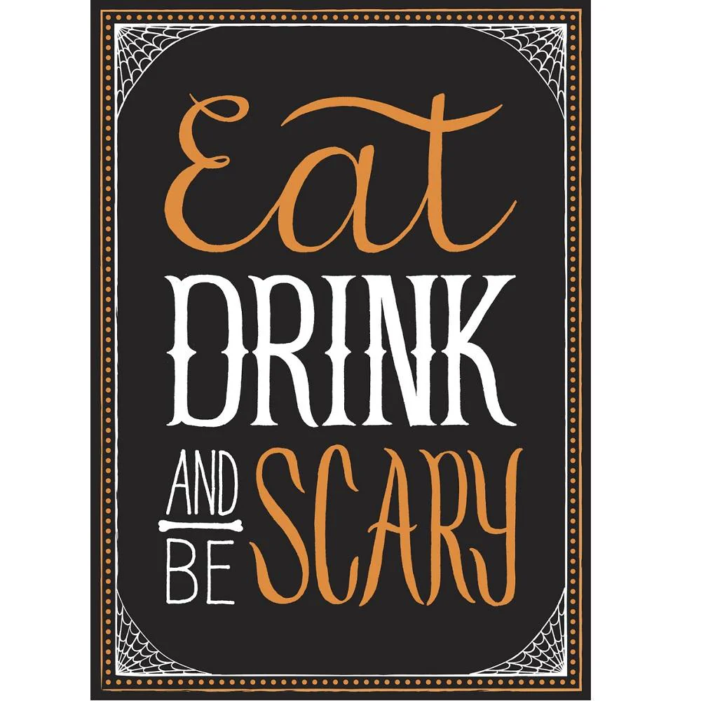 Halloween Eat, Drink & Be Scary Oversize Fabric Panel