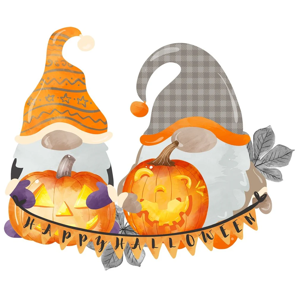 Halloween Gnomes Arrangement #2 Fabric Panel