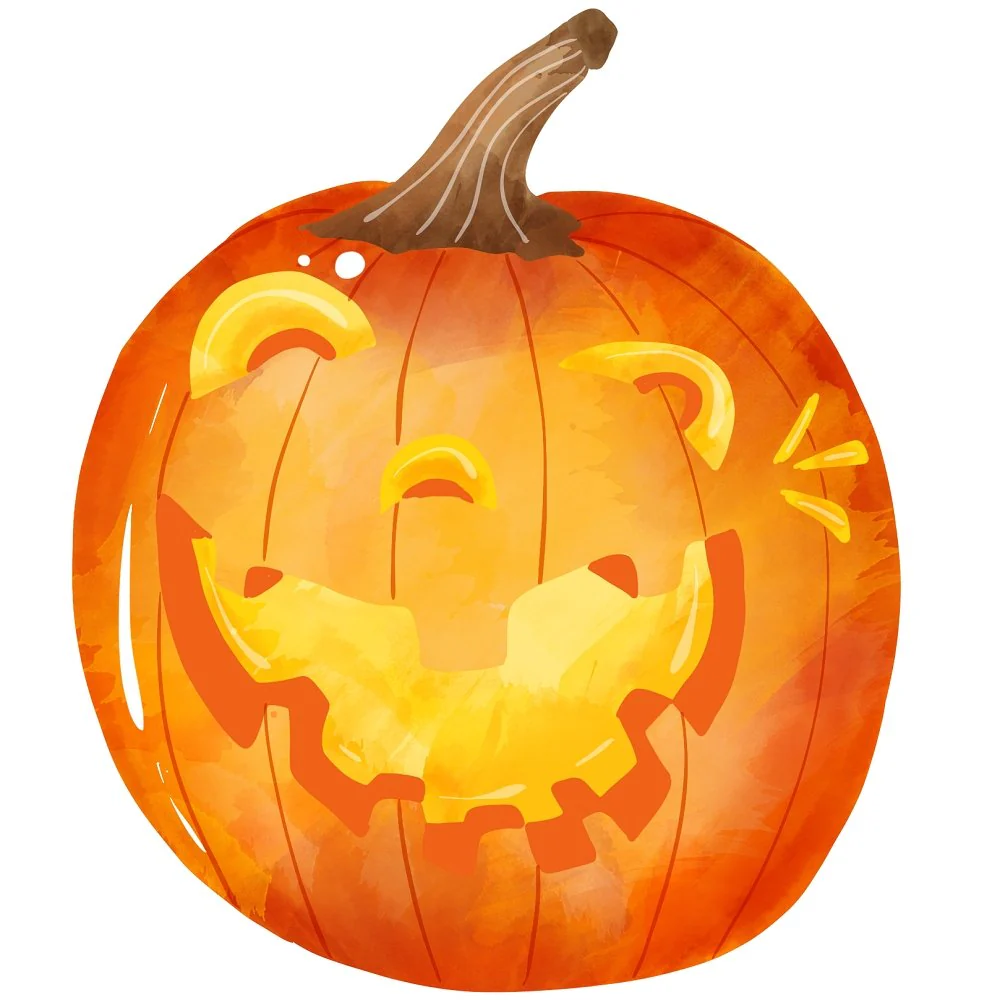 Halloween Gnomes Pumpkin Fabric Panel