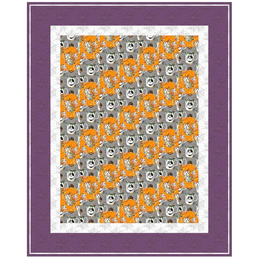 Halloween Mugs Collection Lap Quilt Kit 41 1/2" x 51 1/2"