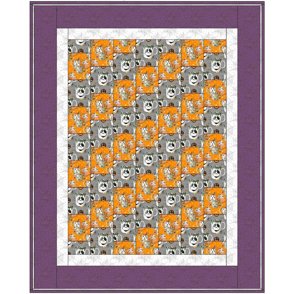 Halloween Mugs Collection Lap Quilt Kit 41 1/2" x 51 1/2" - Image 2