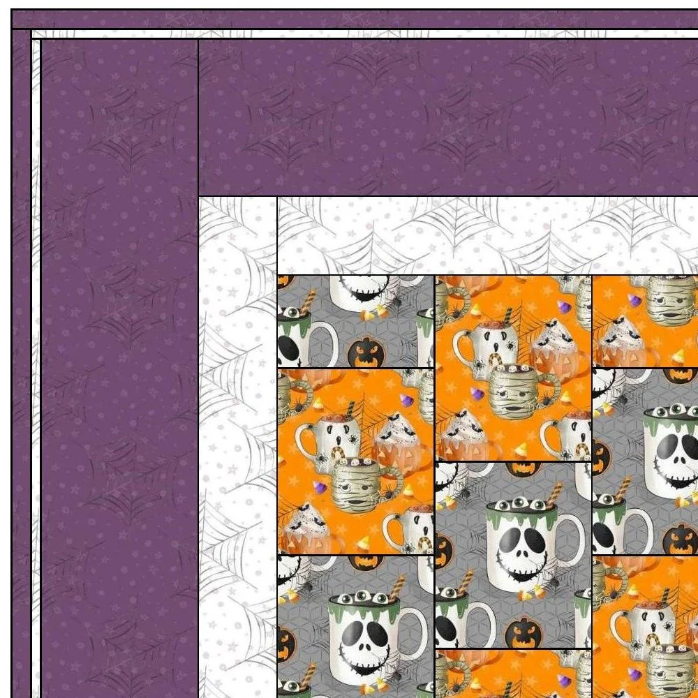 Halloween Mugs Collection Lap Quilt Kit 41 1/2" x 51 1/2" - Image 3