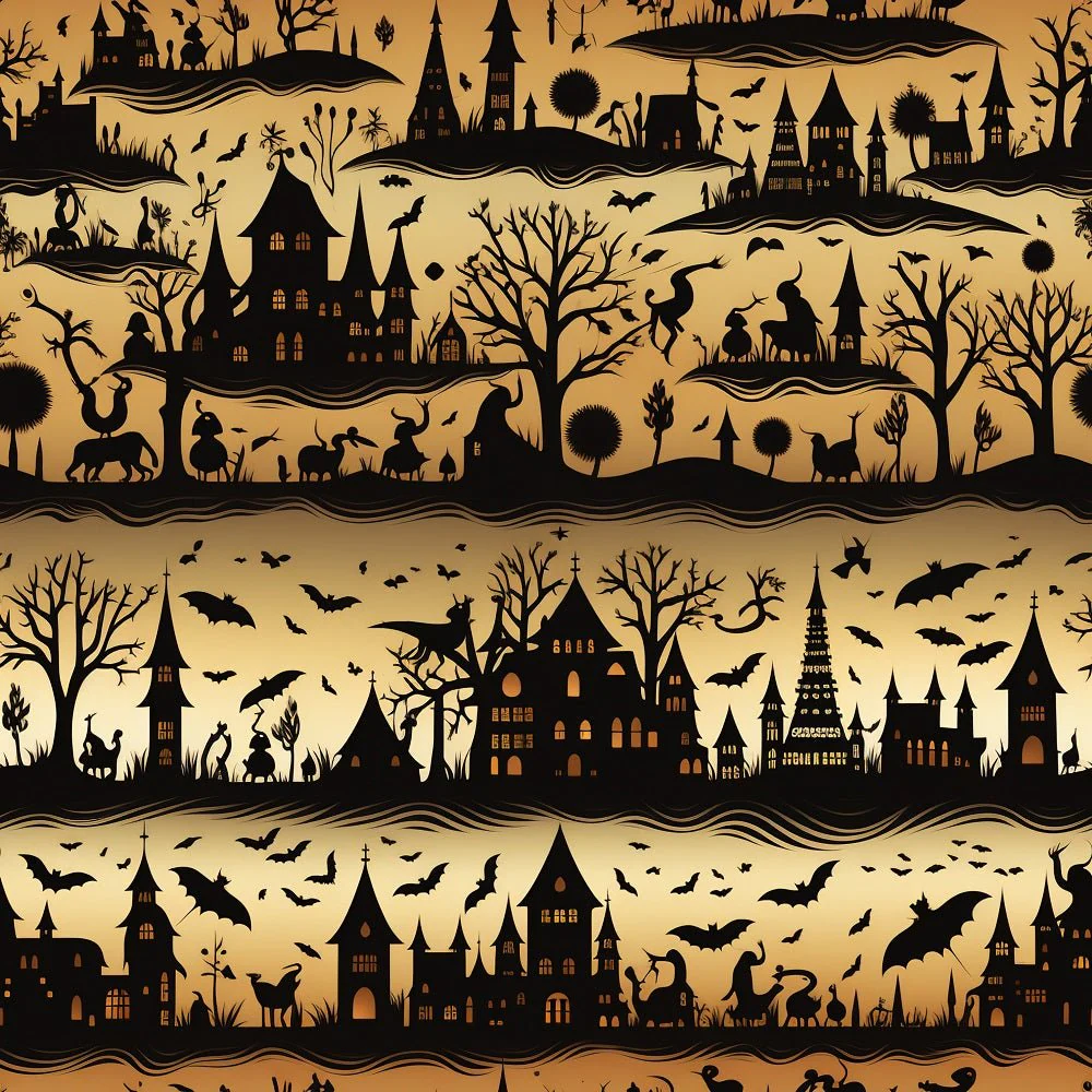 Halloween Silhouettes Pattern #10 Fabric