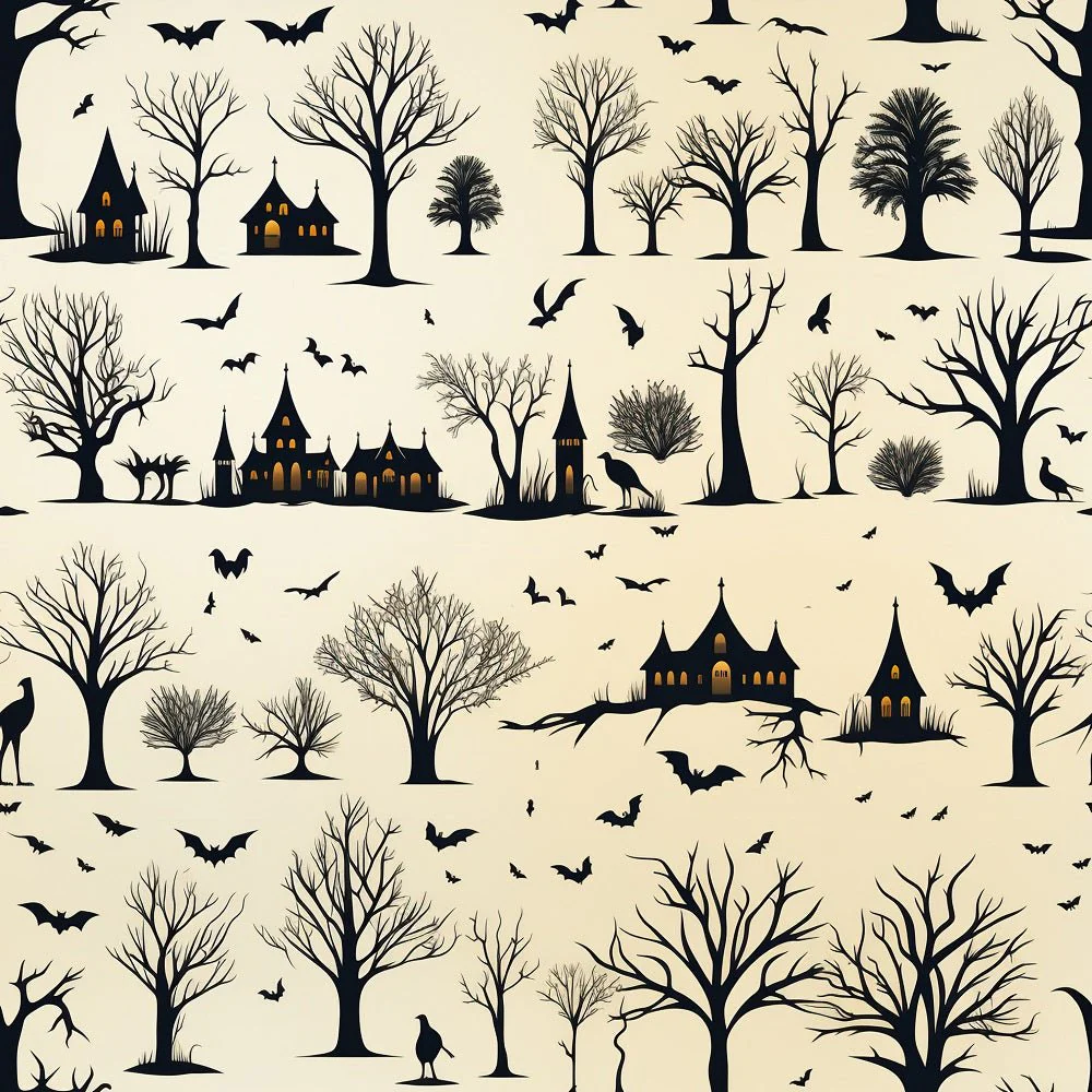 Halloween Silhouettes Pattern #11 Fabric