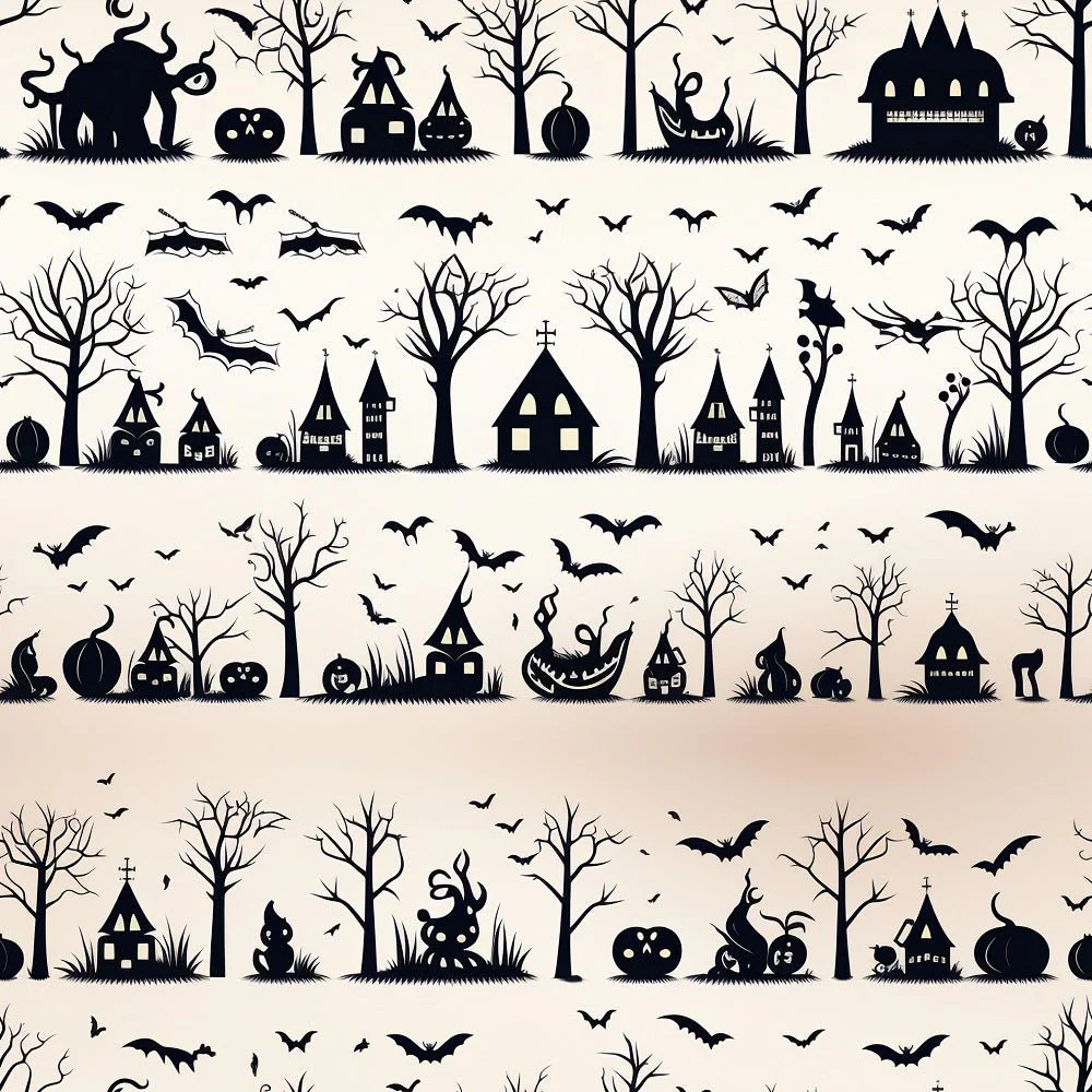 Halloween Silhouettes Pattern #13 Fabric