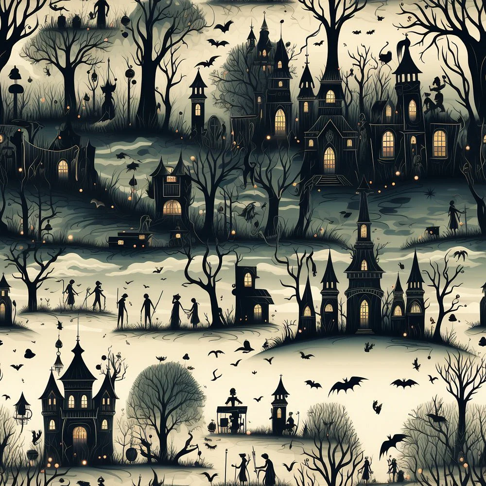 Halloween Silhouettes Pattern #14 Fabric