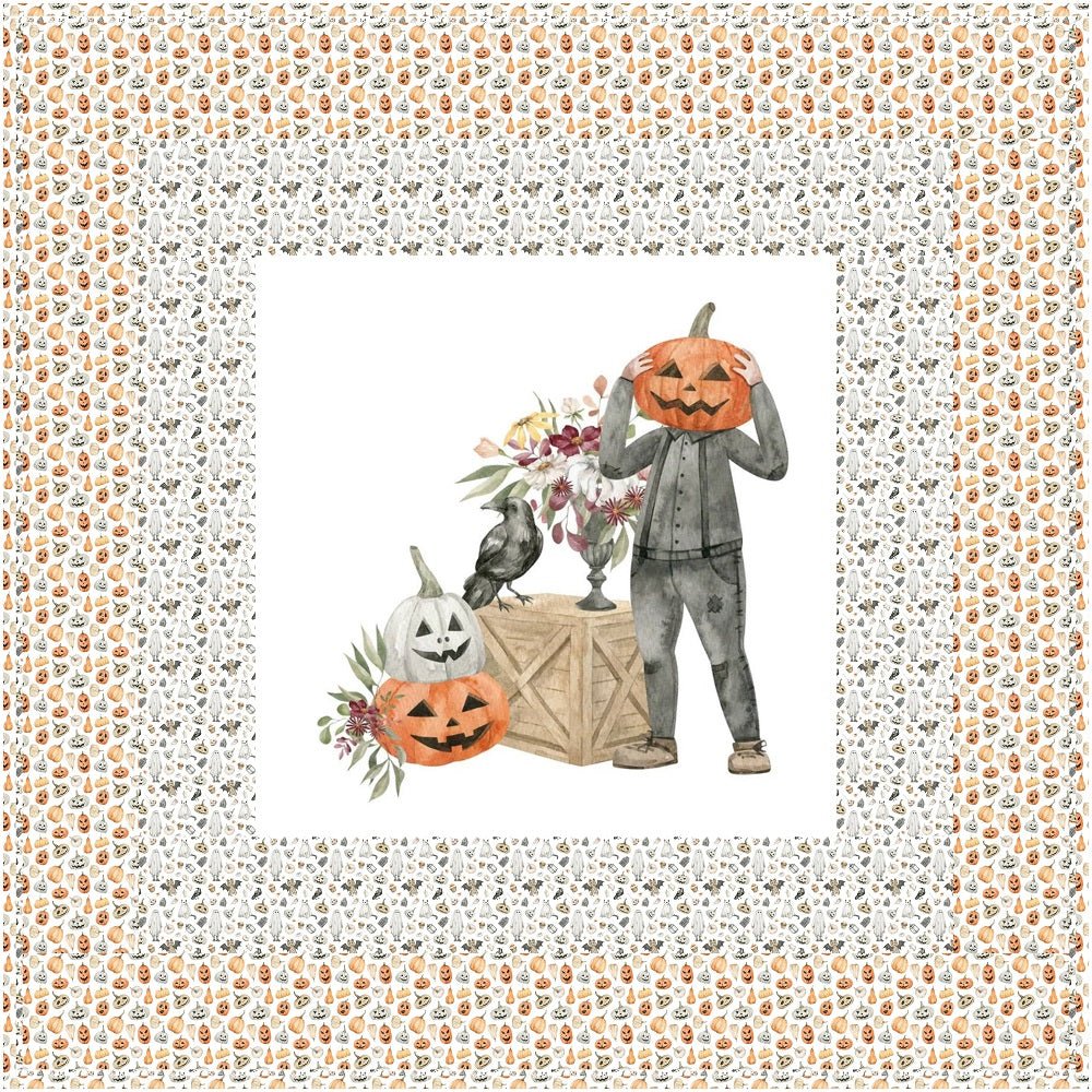 Halloween Still Life Wall Hanging/Lap Quilt Kit - 42" x 42"