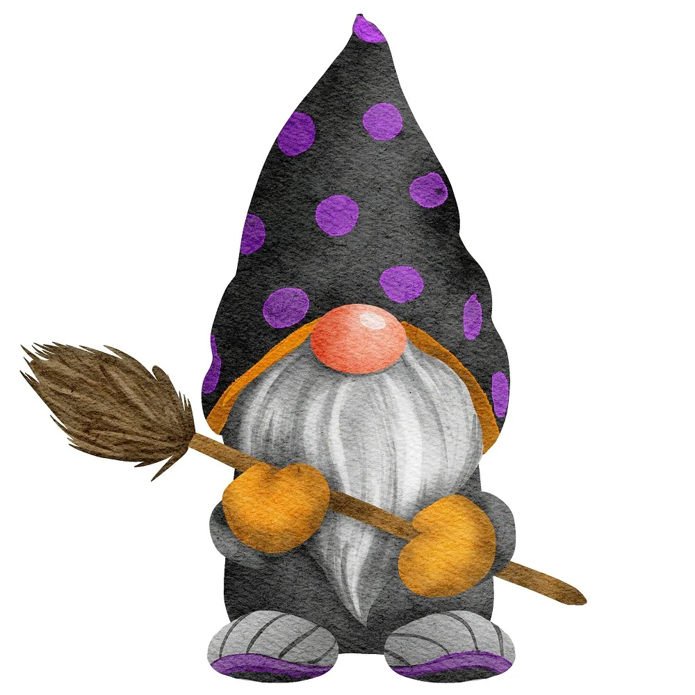 Halloween Village Gnome #2 Fabric Panel