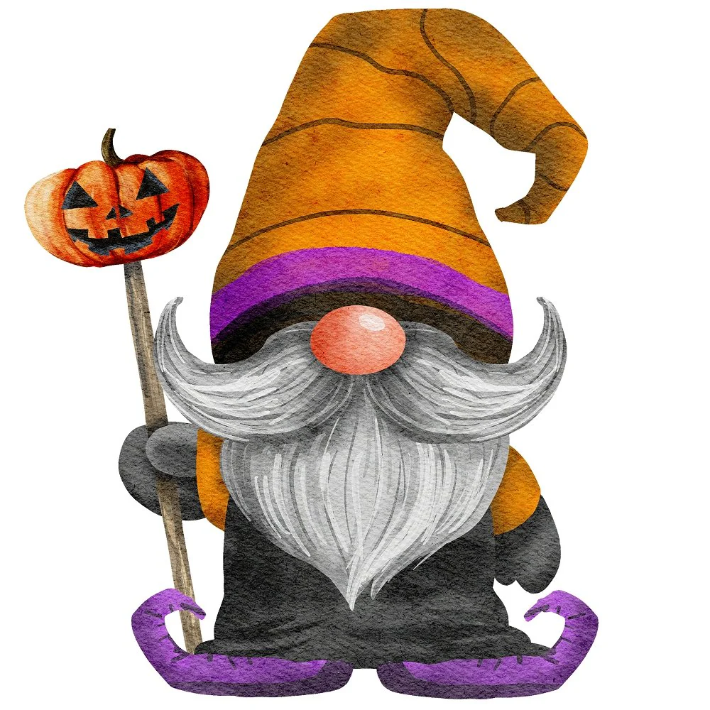 Halloween Village Gnome #3 Fabric Panel