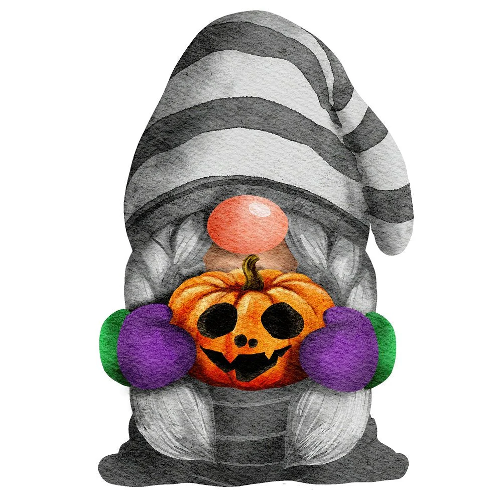 Halloween Village Gnome #4 Fabric Panel