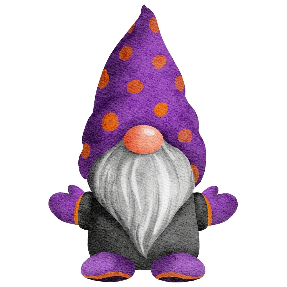 Halloween Village Gnome #7 Fabric Panel