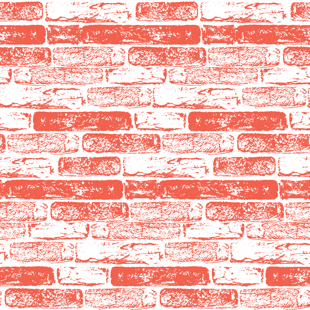 Hand Drawn Brick Wall Fabric - Cinnabar