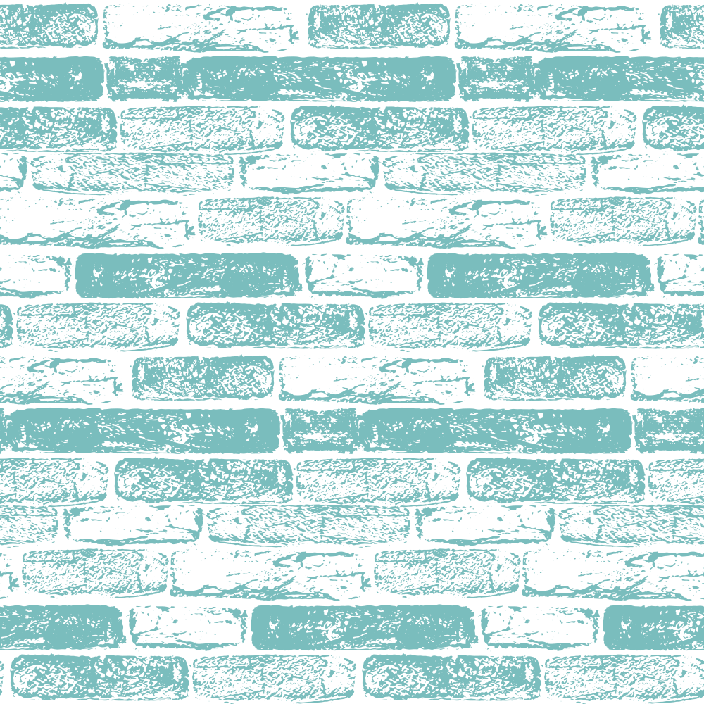 Hand Drawn Brick Wall Fabric - Cornflower